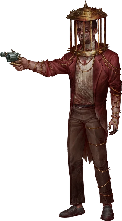 Arte Giovanni Desertor com revólver em Hexatombe