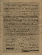 Parte final do Relatório sobre as Lápides
