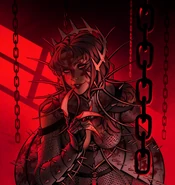 Escarlata na arte completa da capa de "Decisão"