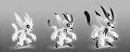 Ideas for visual progression directly on the Ori character by Johannes Figlhuber that wasn't used in the finale game