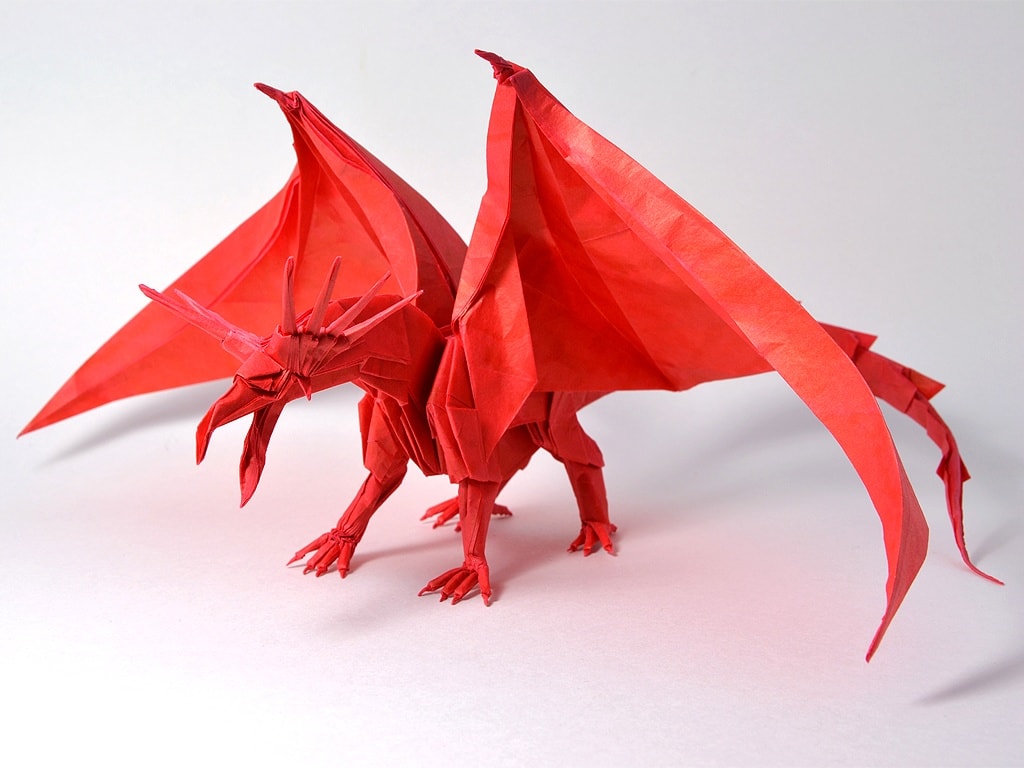 origami ancient dragon crease pattern