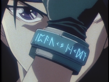 Orphen using the bracelet.png