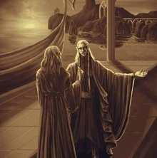 Gandalf Cirdan tarafından karşılanırken