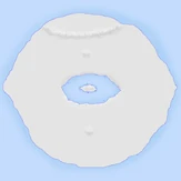 Ortada Almaren ile Arda'nın orijinal simetrik şekli. Kuzeyde Melkor tarafından Valar'dan korunmak için yaratılmış Demir Dağlar görülebilir.