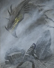 Turin Turambar Nargothrond Harabesinde Glaurung'la Yüzleşiyor (Kip)