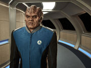Bortus, a lieutenant commander onboard the Orville.