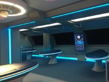 The diagnostic and treatment areas of Sick Bay.