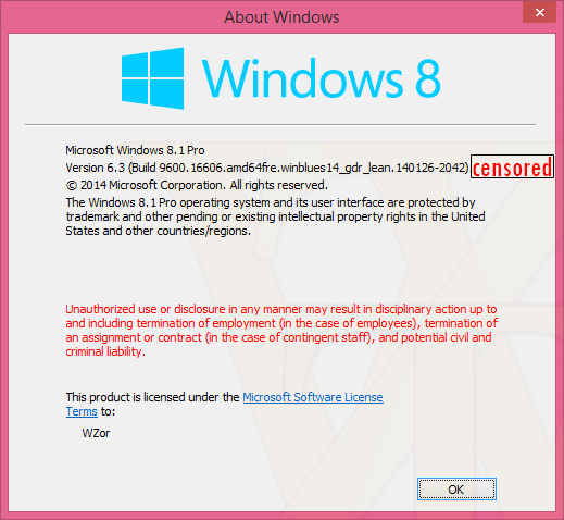 Windows:8.1:9600.16606:winblues14 gdr lean | Operating System Beta 