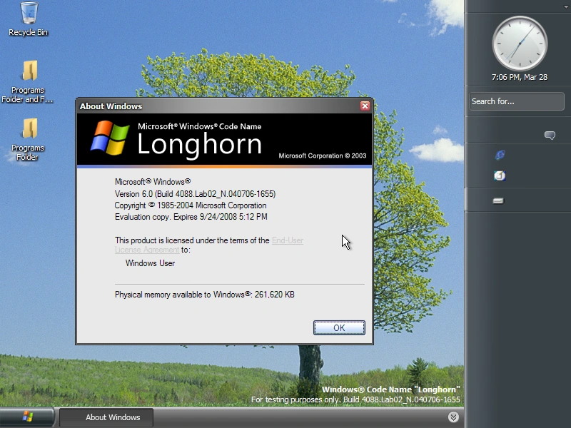 Windows Longhorn Build 4088 Operating System Beta, etc. Wiki Fandom