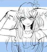 Line art drawing for Volume 1 cover featuring Ai Hoshino