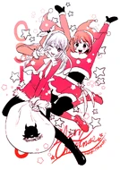 Ruby and Kana in Santa costumes[37]