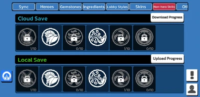 CloudSave Non-hero Skills tab