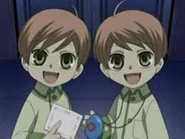 Hikaru and Kaoru playfully blackmail the household maid into playing with them