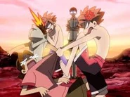 Kyoya sternly watches as the Hitachiin twins pummel the Okinawan punks.