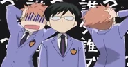 Kyoya stays calm as the Hitachiins freak out around him.