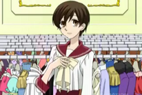 Haruhi in St. Lobelia's uniform.