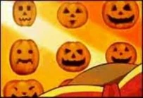 Halloween backdrop detail.