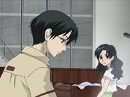 Kyoya and his older sister, Fuyumi, discuss Tamaki and their father's demands.