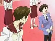 Haruhi cracks up at the silliness.