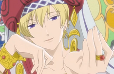 Tamaki cosplaying as an Arabian prince.