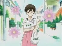 Haruhi happily returns from the market as she contemplates lunch.