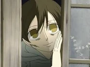 Haruhi greets her friends...