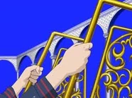 Pulling herself out of harm's way...