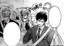 Kyoya in the car on the manga