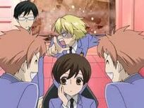 Tamaki outraged by the twins' antics.