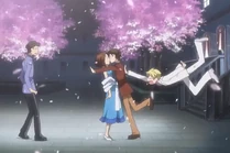 Haruhi indeed having her first kiss...