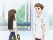 Haruhi and Arai in middle school.