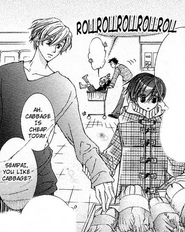 The manga version of Tamaki and Haruhi shopping together.