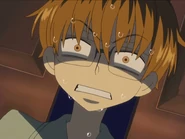 Terrified, beleiving Usa-chan is a communication device to the "mother ship."