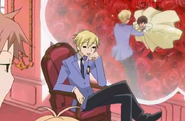 Tamaki's frequent daydreams about his and Haruhi's lovey-dovey life.