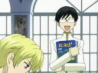 Kyoya stunned by the blond's sudden change of heart.