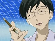 An appreciative Kyoya gathering data.