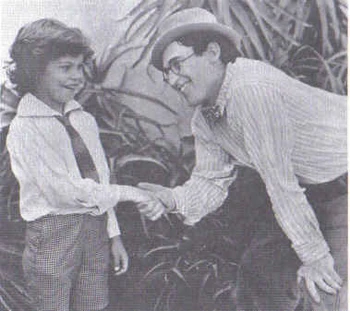 Jackie Condon visits Harold Lloyd on the set of "The Kid Brother" (1927)