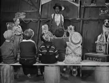 Meeting of the Ancient and Honery Order of Wood Chucks Club, Inc.   in center is president, and  on left is treasurer.