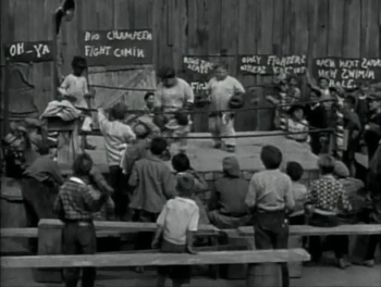 Farina referees boxing match between Joe and Chubby at the 3rd Ward Athaletic Club