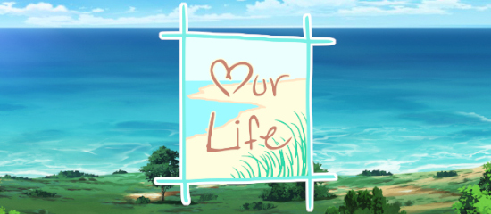 the logo of our life beginnings and always with a hill and the ocean in the background