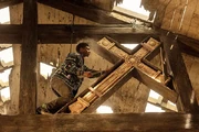 Pope finding the Cross of Santo Domingo in Freeman Church 