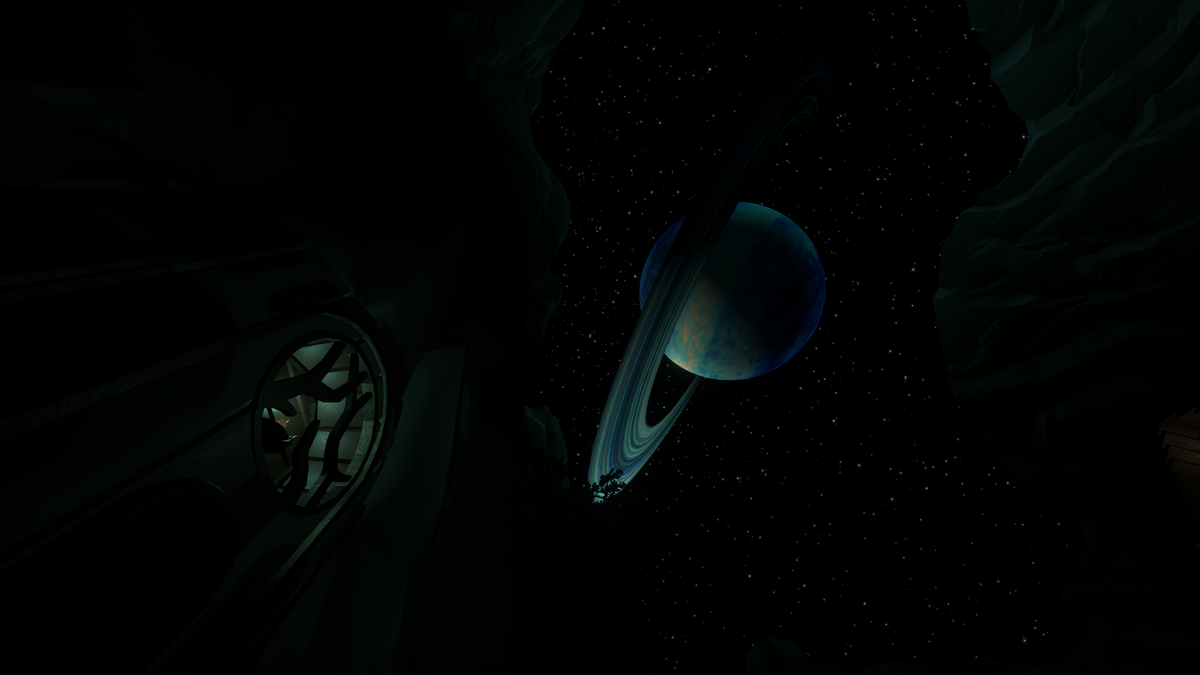 saturn in the game outer wilds. 3 d render