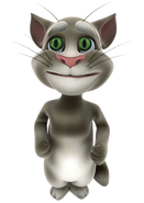 A render of Talking Tom when being purred, from the Original version