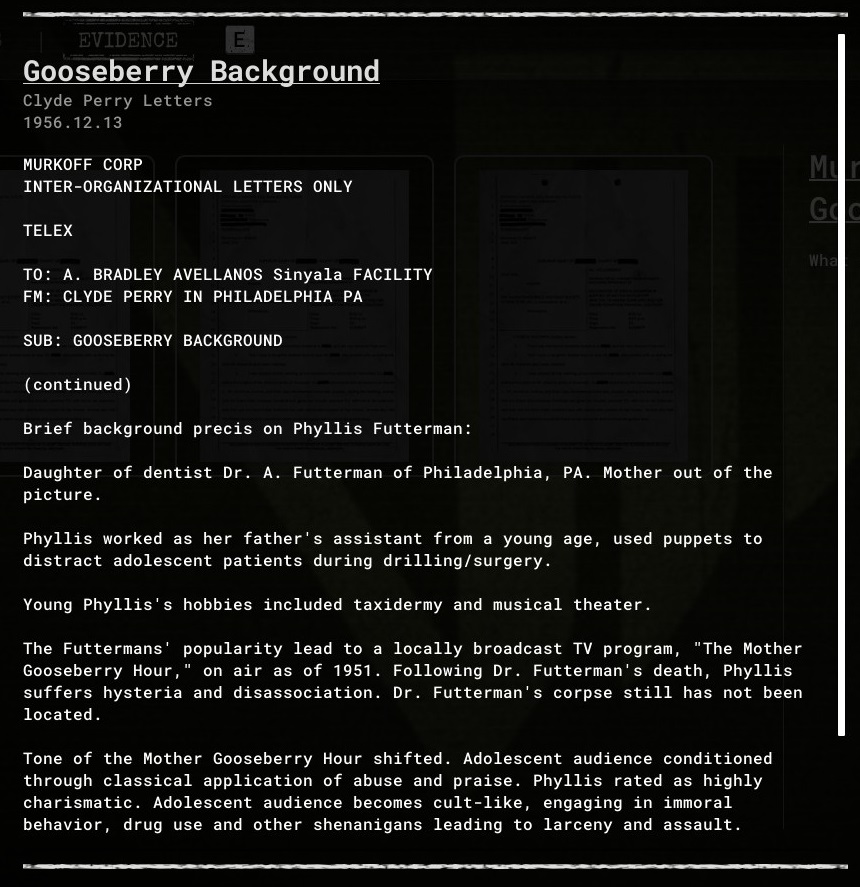 Mother Gooseberry, Outlast Wiki
