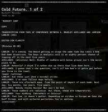 Cold Future, 1 of 2