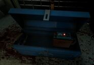 A technical box with a gas trap inside