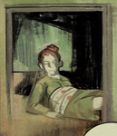 In the hospital, after getting rid of her false pregnancy