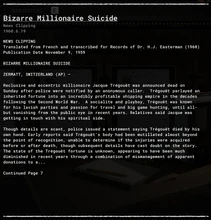 Bizarre Millionaire Suicide