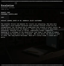 Escalation (evidence)