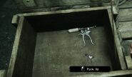 A syringe found in the Confidential Room